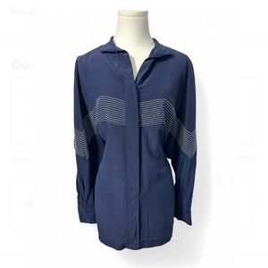 Vintage L. Magnin 100% Silk Mini Shirt Dress - Size 4